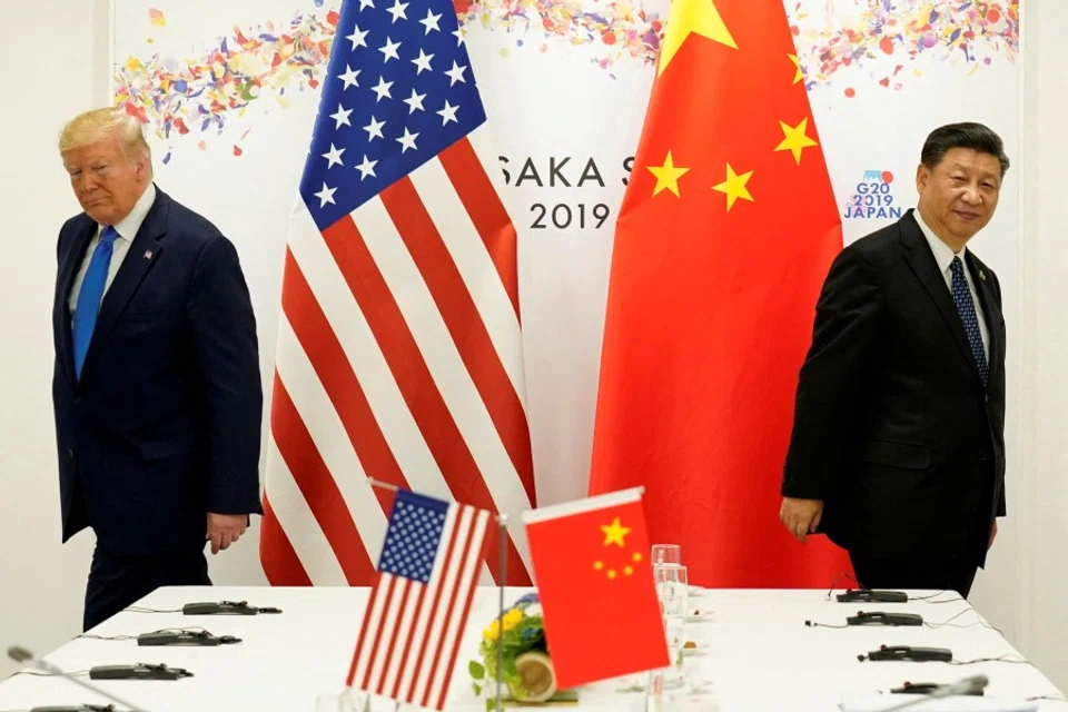 US President Donald Trump attends a bilateral meeting with China’s President Xi Jinping during the G20 leaders summit in Osaka, Japan, 29 June 2019. (Kevin Lamarque/Reuters)