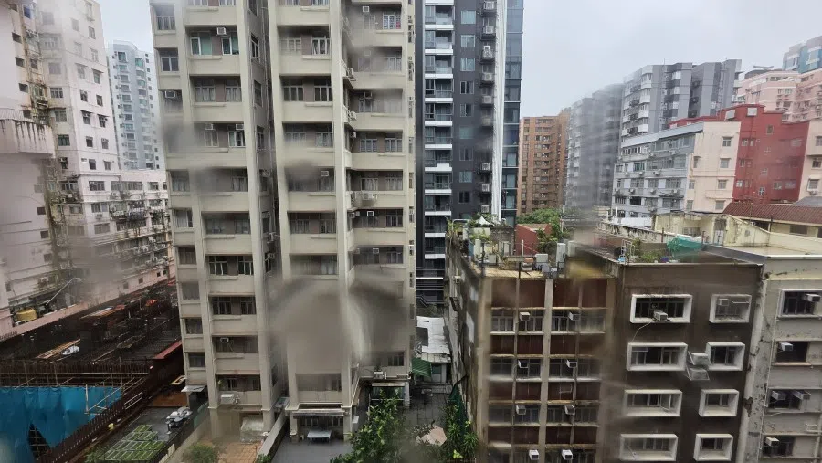 The view from my hotel room during Typhoon Wipha. (Candice Chan/SPH Media)