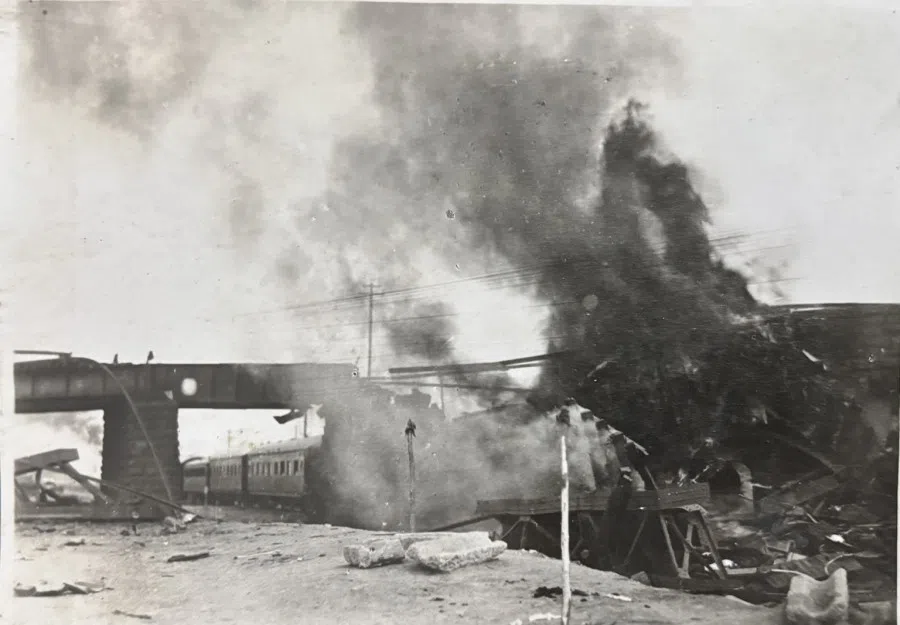In 1928, Japanese troops shelled Jinan Railway Station, attacking the National Revolutionary Army.