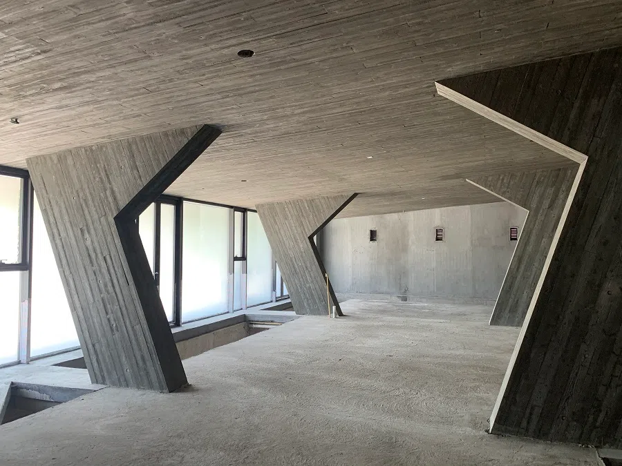 Chang Yung Ho, Wu Dayu Art Museum, interior under construction, Wuzhen.