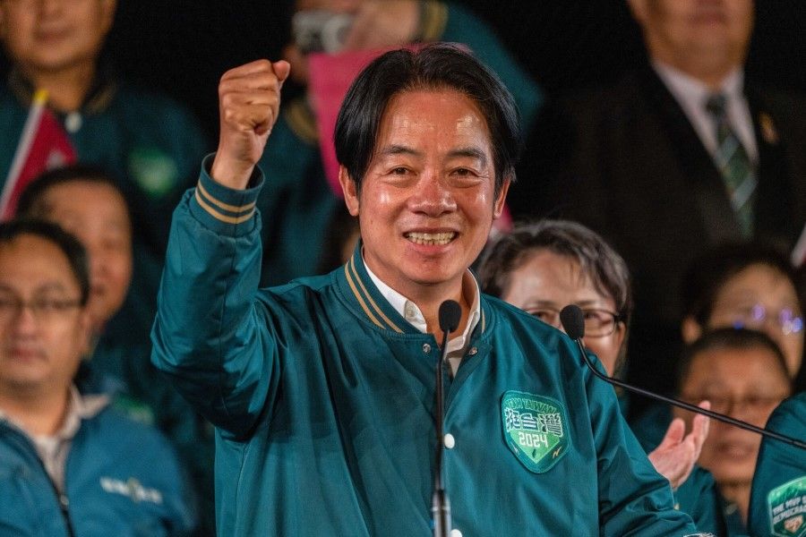 Taiwan's President-elect William Lai Ching-te during a campaign event in Taipei, Taiwan, on 11 January 2024. (Chan Long Hei/Bloomberg)