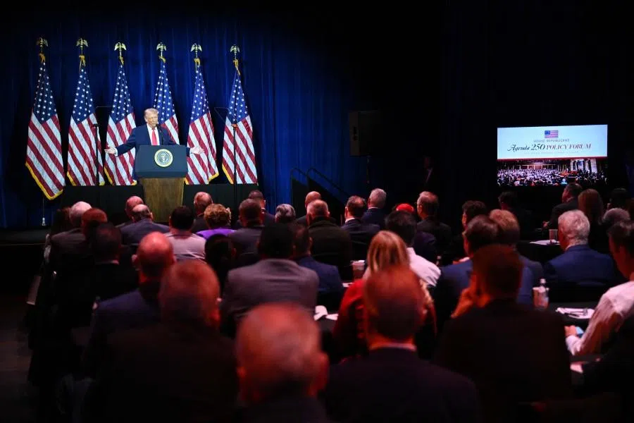 US President Donald Trump speaks during the House Republican Party (GOP) member retreat at the Kennedy Center in Washington, DC, on 6 January 2026.  (Mandel Ngan/AFP)