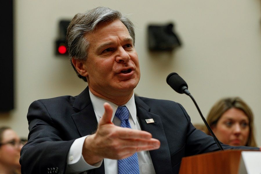 US FBI Director Christopher Wray testifies before the House Judiciary Committee on Capitol Hill in Washington, US, on 5 February 2020. (Tom Brenner/File Photo/Reuters)