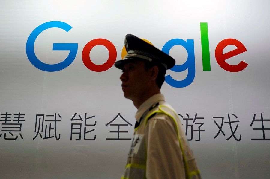 A Google sign is seen during the China Digital Entertainment Expo and Conference (ChinaJoy) in Shanghai, China, 3 August 2018. (Aly Song/File Photo/Reuters)