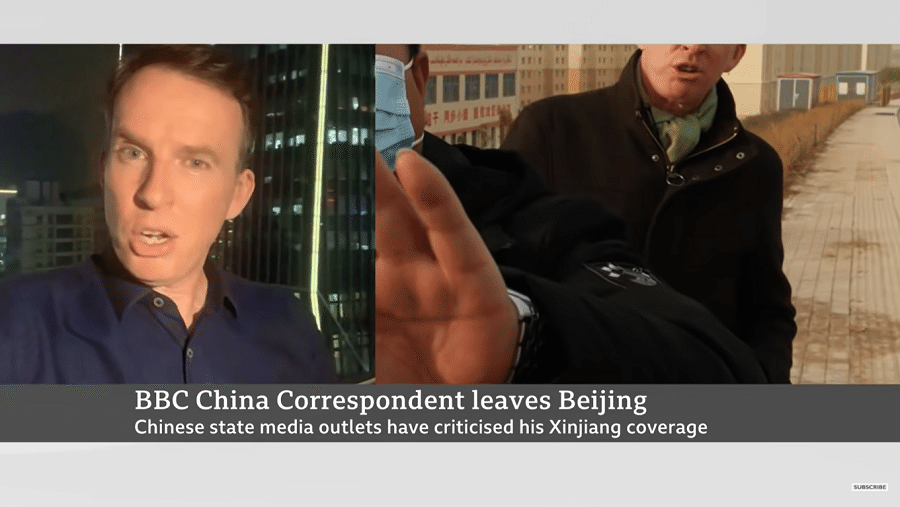 John Sudworth says that he has been facing pressure and threats from the Chinese authorities following his reports on sensitive topics. (Screengrab from the BBC News YouTube channel)