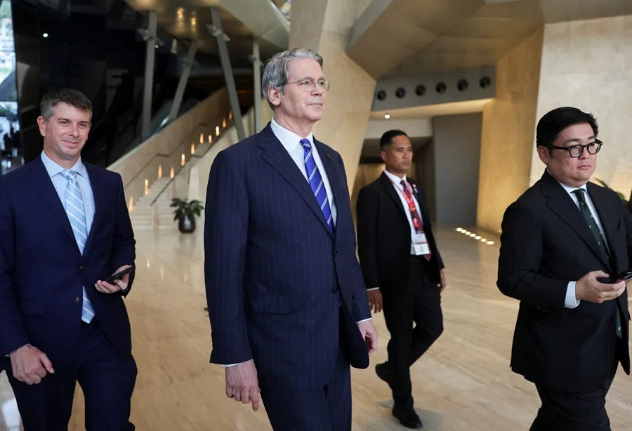 US Treasury Secretary Scott Bessent leaves after trade talks between the US and China, in Kuala Lumpur, Malaysia, 26 October 2025. (Hasnoor Hussain/Reuters)