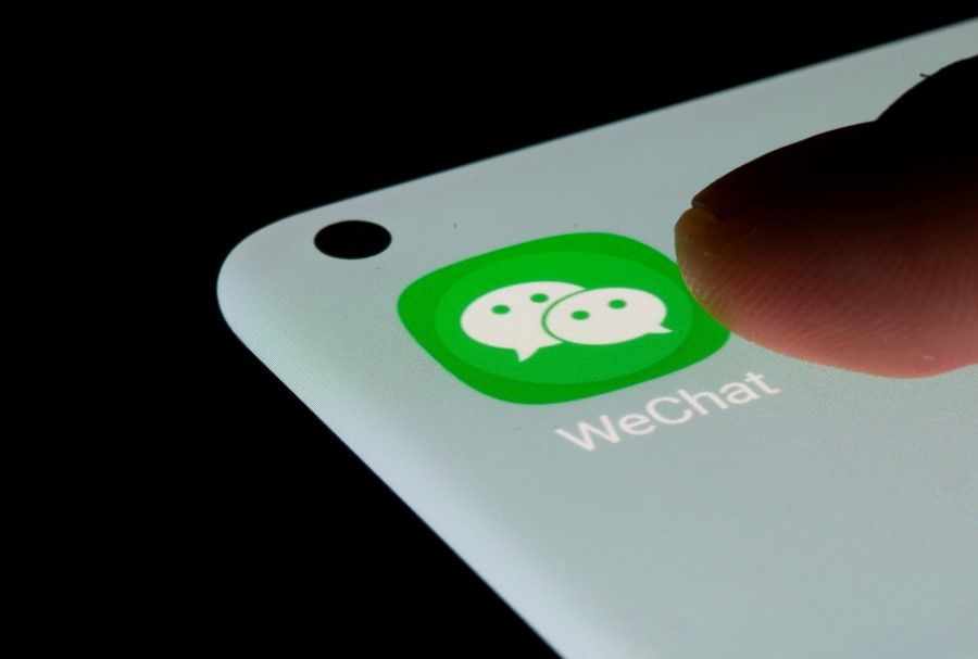 WeChat app is seen on a smartphone in this illustration taken 13 July 2021. (Dado Ruvic/Reuters)