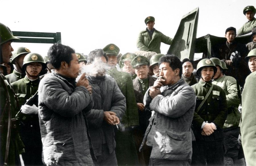 On 28 January 1948, after the military vehicles arrived at the execution ground, the three war criminals successively disembarked. Shih Mei-yu, who was present to supervise the execution, had sympathetically agreed to their request for one last smoke. The three men smoked intensely and talked ceaselessly while the Chinese military police stood by, awaiting the chief justice's orders.