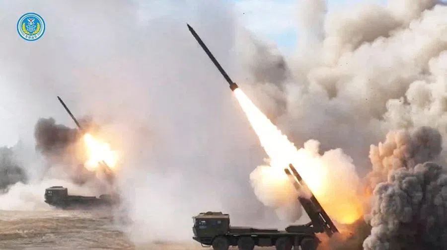 Military equipment of the ground forces takes part in long-range live-fire drills targeting waters south of Taiwan, from an undisclosed location in this screenshot from a video released by the Eastern Theater Command of China’s People’s Liberation Army (PLA) on 30 December 2025.