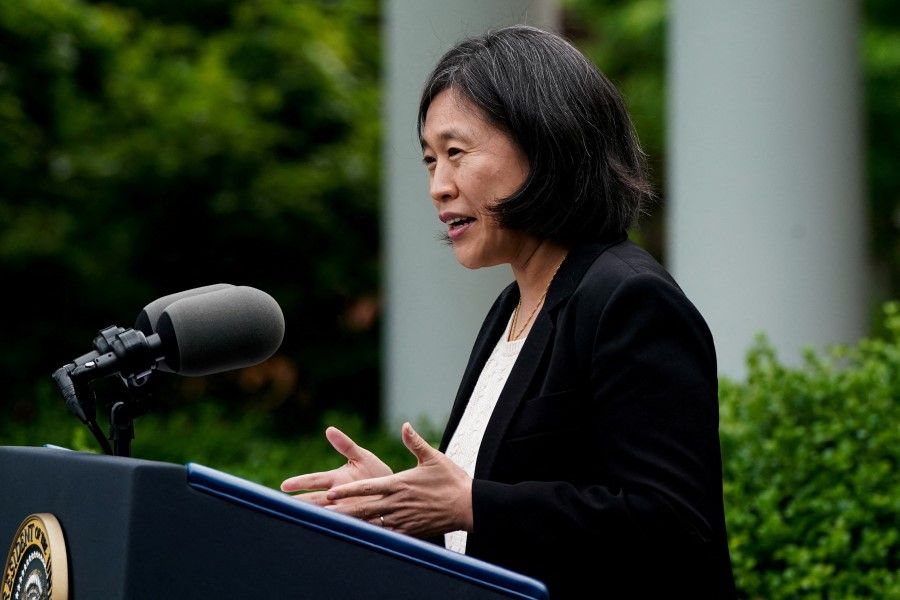 US Trade Representative Katherine Tai speaks in the Rose Garden of the White House in Washington, US, 17 May 2022. (Elizabeth Frantz/Reuters)