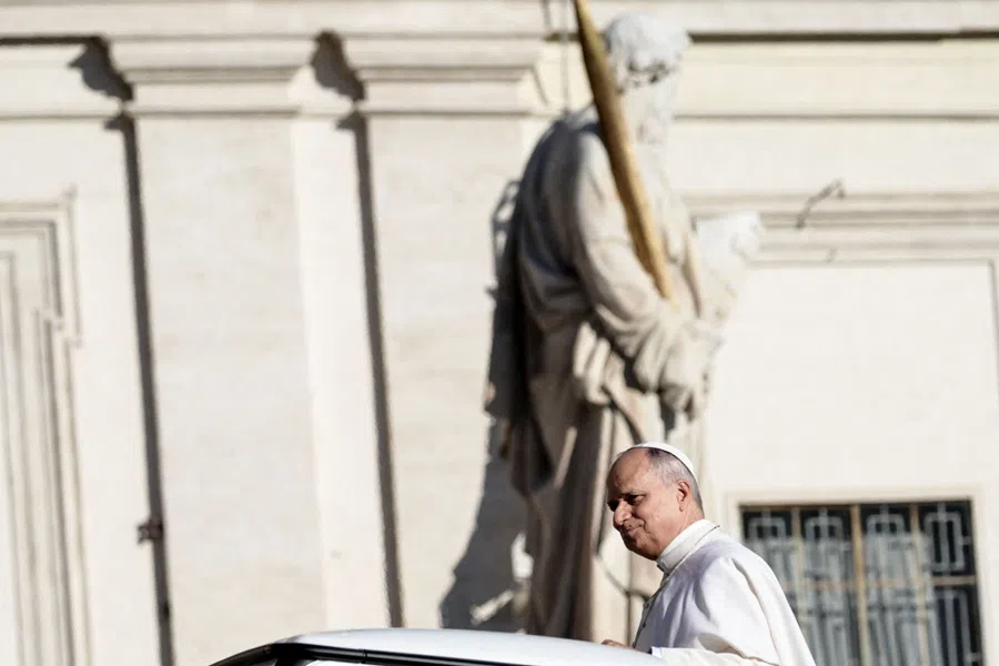 Pope Leo XIV looks on during the weekly general audience at St Peter's Square at the Vatican, on 10 December 2025. (Tiziana Fabi/AFP)