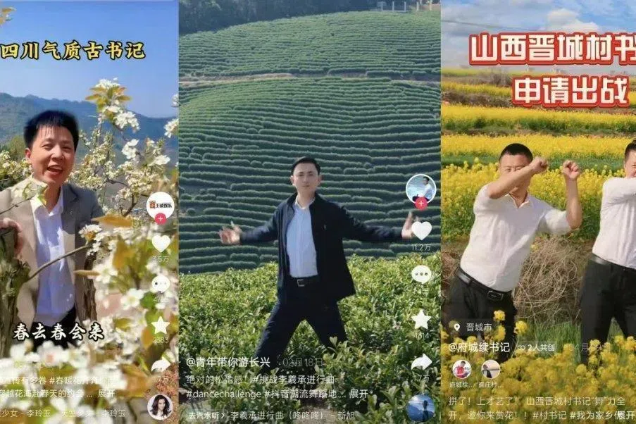 Grassroots “official influencers” have emerged on Chinese short video platforms, using fancy stunts such as singing and dancing in the middle of farmland to capture traffic and endorse local produce and tourism.