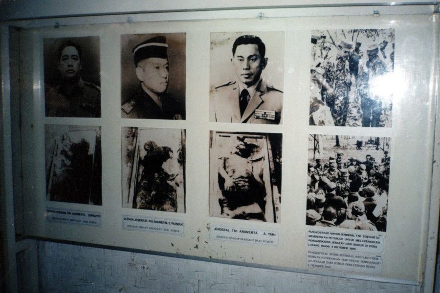 Photos of seven Indonesian officers who were tortured and killed on 30 September 1965 during the alleged communist coup d'etat, Cungkup Sumur Tua, Lubang Buaya, Indonesia. (SPH)
