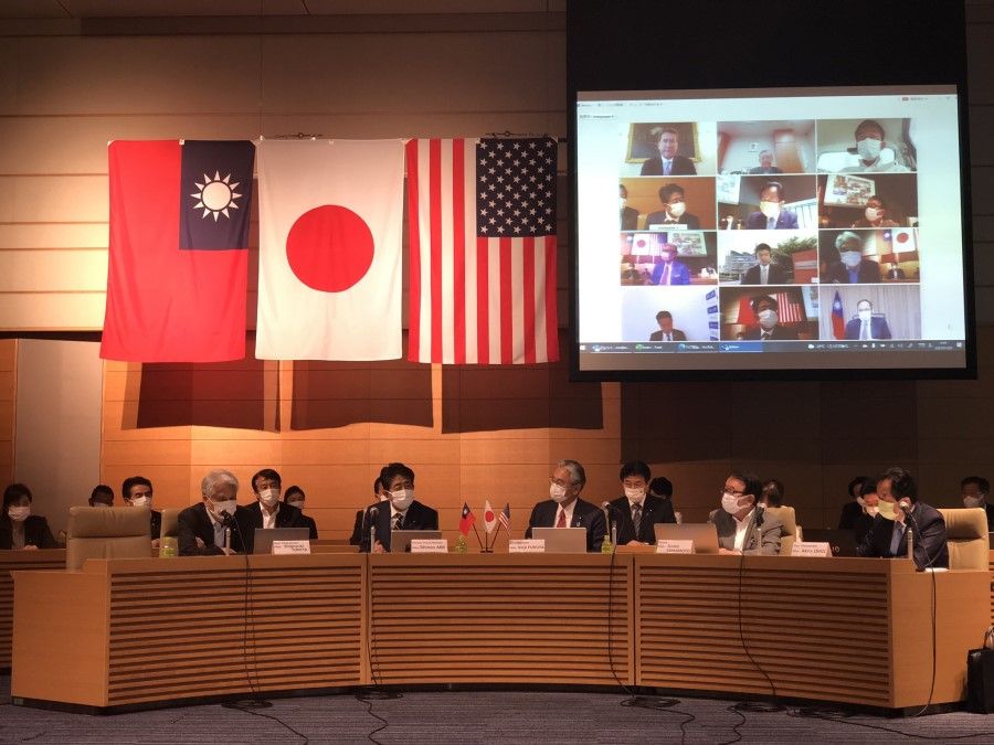 The Japan-US-Taiwan Trilateral Strategic Dialogue, 29 July 2021. (Twitter/Furuya Keiji@Furuya_keiji)
