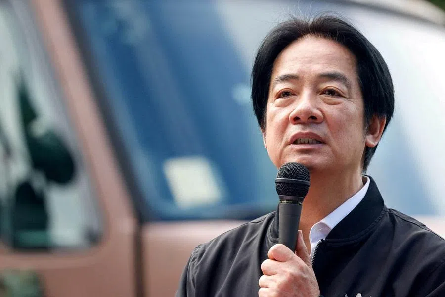 Taiwan President Lai Ching-te delivers a speech after inspecting reservists at Loung Te Industrial Parks Service Center in Yilan, Taiwan, 2 December 2025. (Ann Wang/Reuters)