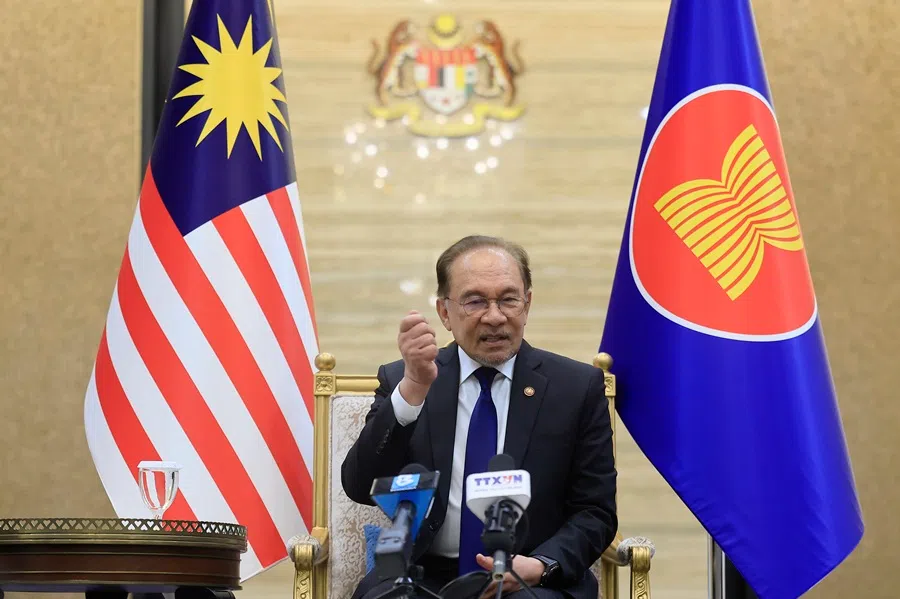 Malaysia Prime Minister Anwar Ibrahim addresses key issues in an interview on the 46th ASEAN Summit at the Prime Minister’s Office, on 25 May 2025.  (Bernama)