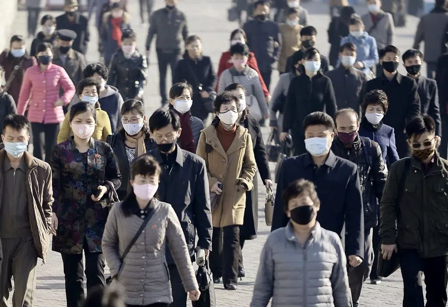 People in Pyongyang, North Korea, 30 March 2020. (Kyodo/via REUTERS)