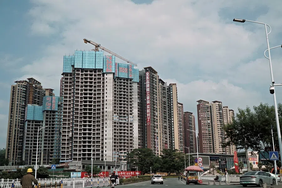 Residential buildings under construction in Huizhou, Guangdong province, China on 10 October 2024.