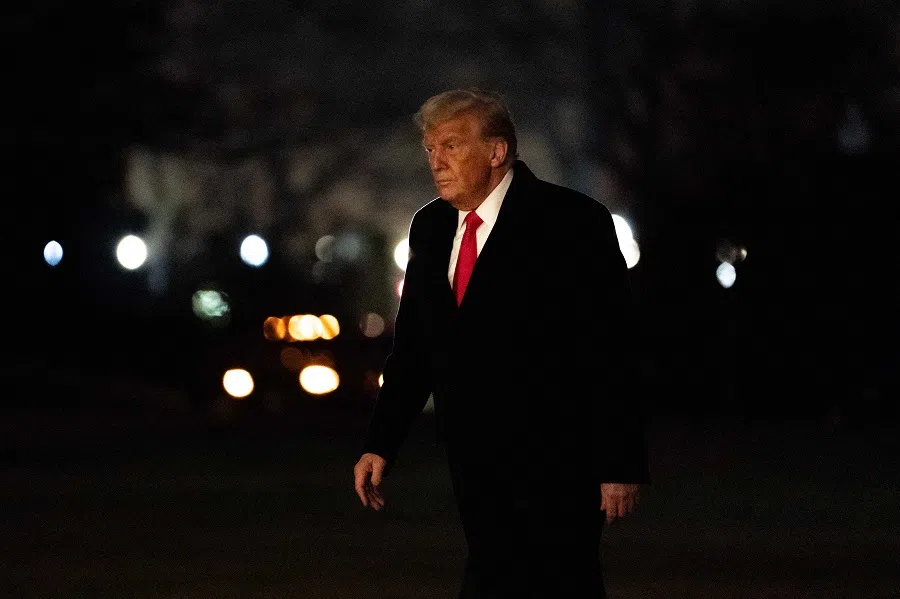 US President Donald Trump arrives at the White House in Washington, DC, following a trip to New Orleans, Louisiana, for the NFL Super Bowl on 10 February 2025.