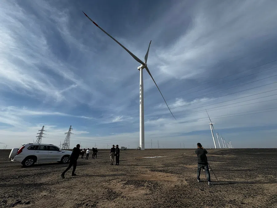 A view of the Guazhou Beidaqiao wind farm project.