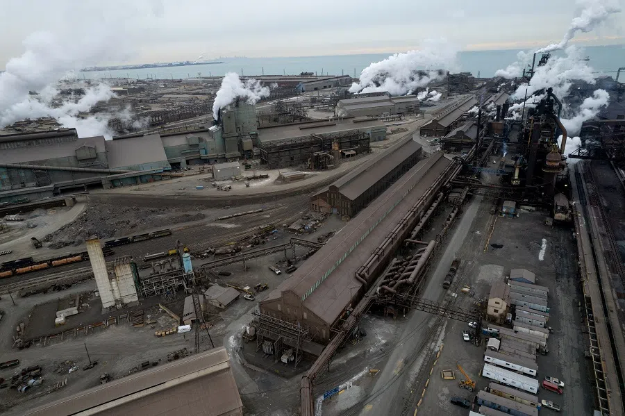A drone view shows Gary Works, the largest integrated steel mill in Gary, Indiana, US, on 12 December 2024. (Vincent Alban/Reuters)