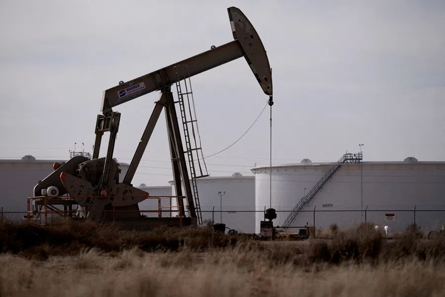 A pump jack operates near a crude oil reserve in the Permian Basin oil field near Midland, Texas, US, on 18 February 2025. (Eli Hartman/Reuters)