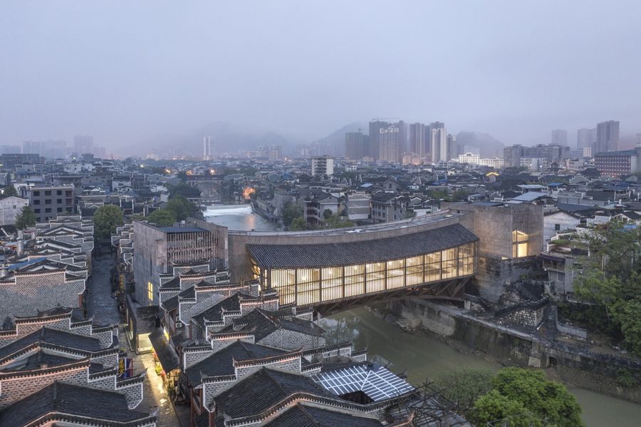 Chang Yung Ho, Jishou Art Museum, aerial view, Jishou, 2019. (Photo: Tian Fangfang)