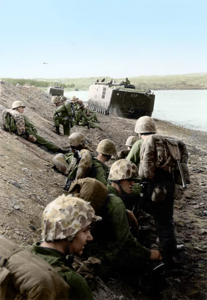 US troops carrying out landing exercises in Taiwan, 1960. At the time, the US and KMT government worked closely in military cooperation.