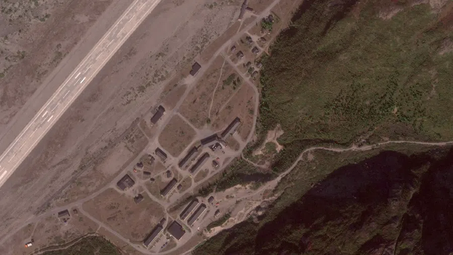 Satellite imagery shows a close-up of the site where the US reportedly plans to open a military base in Narsarsuaq, Kujalleq Municipality, Greenland, 12 September 2026.