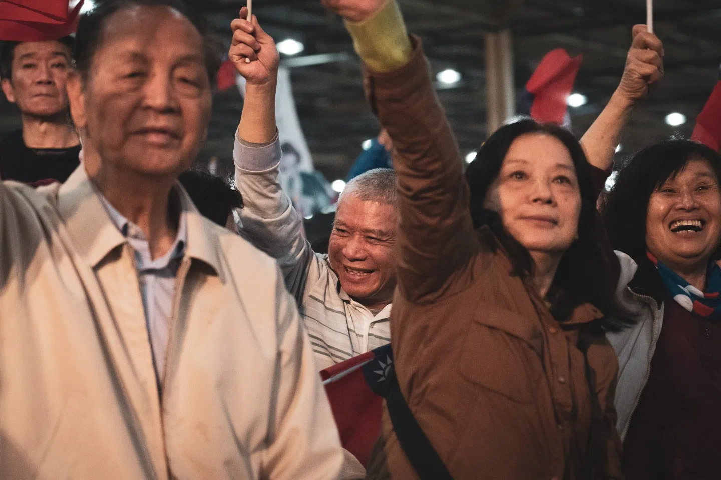 Supporters at Han Kuo-yu's rally in Taichung in mid-December.
