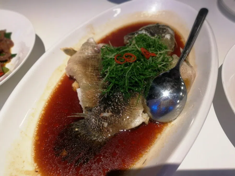 Steamed fish.
