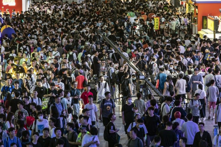 Attendees at the ChinaJoy Expo in Shanghai, China, on 30 July 2023. (Qilai Shen/Bloomberg)