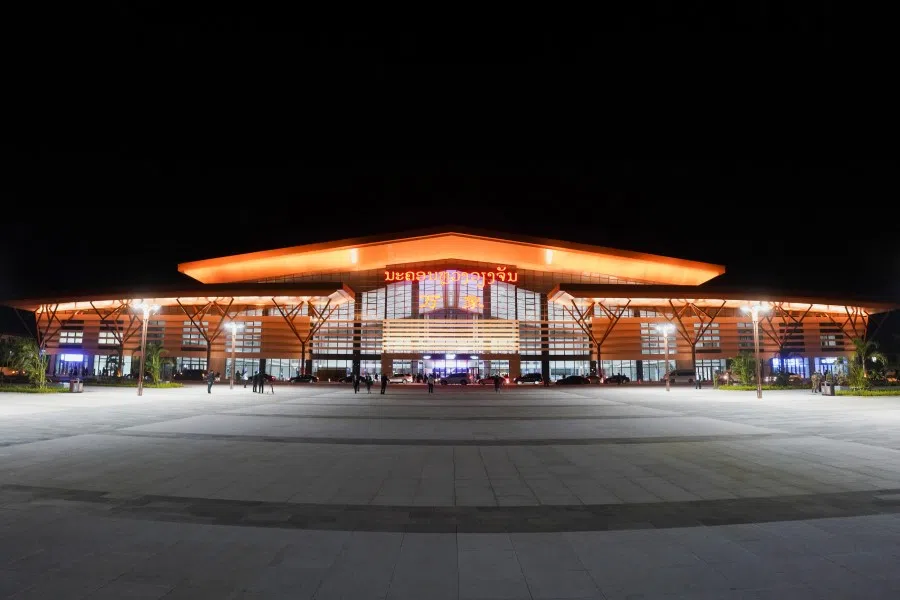 Vientiane train station is seen during the handover ceremony of the high-speed rail project linking the Chinese southwestern city of Kunming with Vientiane, in Vientiane, Laos, 3 December 2021. (Phoonsab Thevongsa/Reuters)