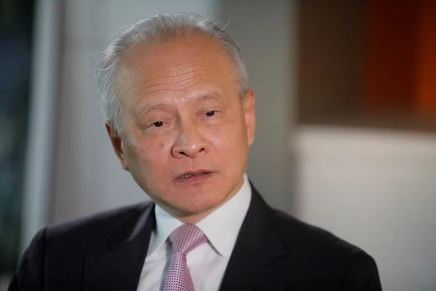 China's ambassador to the US, Cui Tiankai, responds to reporters' questions during an interview with Reuters in Washington, US, 6 November 2018. (Jim Bourg/File Photo/Reuters)