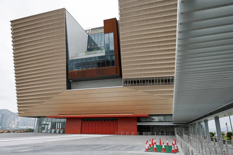 A view of the Hong Kong Palace Museum under construction during a media tour, in Hong Kong, 10 May 2022. (Tyrone Siu/Reuters)