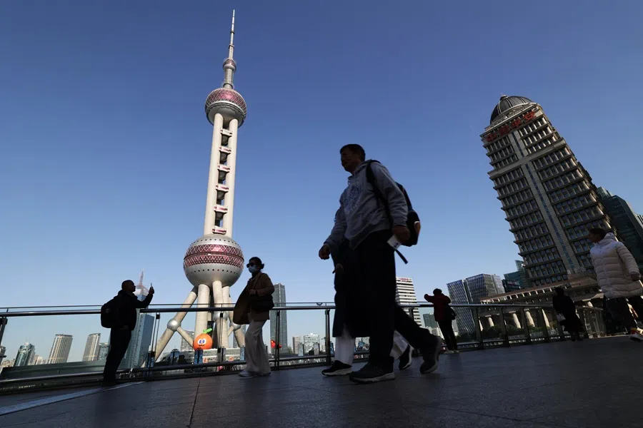 People walk around Shanghai’s Bund area, on 28 November 2024. (SPH Media)