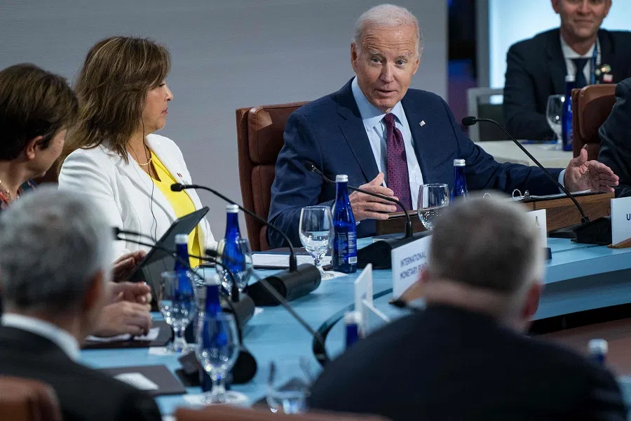 President Joe Biden delivers remarks during the APEC Leaders' Retreat on 17 November 2023 in San Francisco, California, US. (Kent Nishimura/Getty Images via AFP)