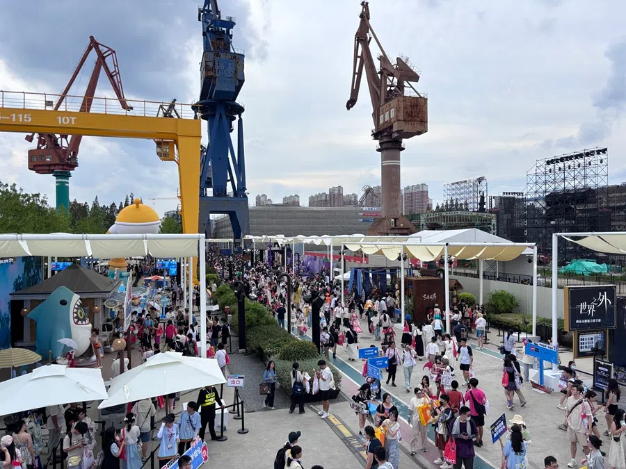 Chinese social media platform RedNote organised an open-world adventure island event, Red Land, on Fuxing Island in Shanghai. (Li Kang/SPH Media)