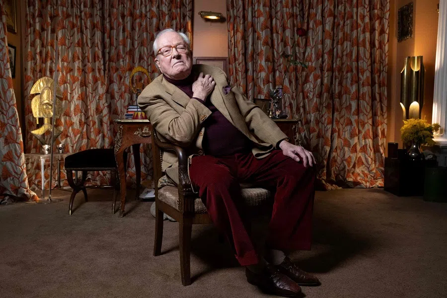 Jean-Marie Le Pen poses during a photo session on 2 February 2022 at his home in Rueil-Malmaison, west of Paris.  (Joel Saget/AFP)