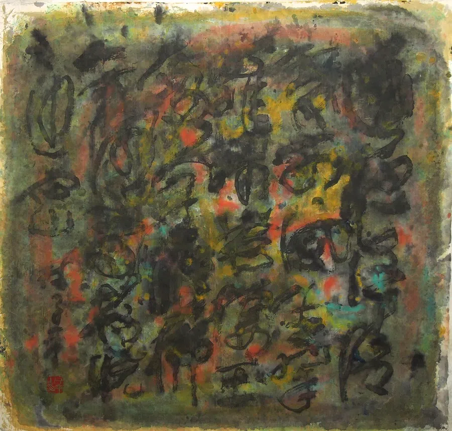 Bold brush strokes turned calligraphic gestures into abstract paintings.