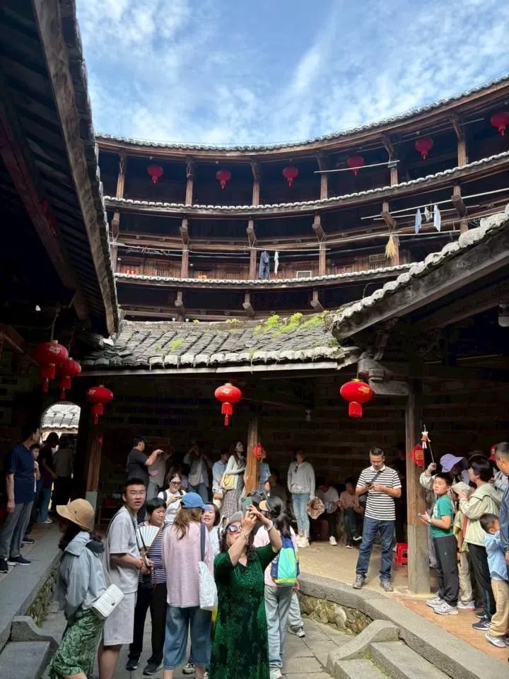 Inside a tulou in Nanjing county.