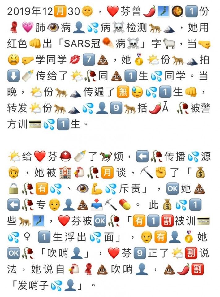 Text replaced with emojis.