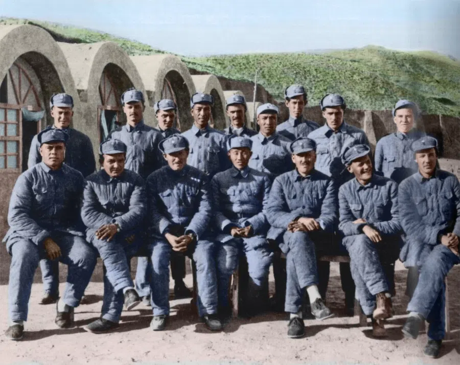 The Dixie Mission in Yan'an, with US Flying Fortress pilots rescued by the CCP army, November 1944.