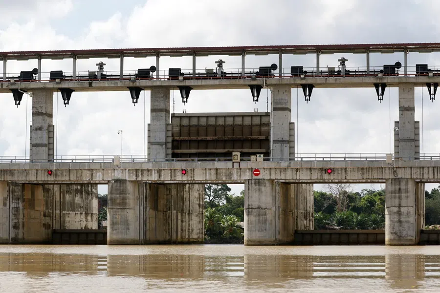 A dam across Johor River. The rivers in Malaysia’s southernmost state of Johor, including Johor River, supply raw water to millions of people in the state as well as neighbouring Singapore. (SPH Media)