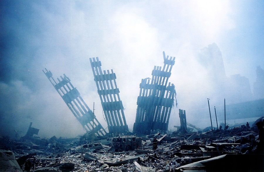 In this file photo taken on 11 September 2001, the rubble of the World Trade Centre smoulders following a terrorist attack on 11 September 2001 in New York. (Alex Fuchs/AFP)