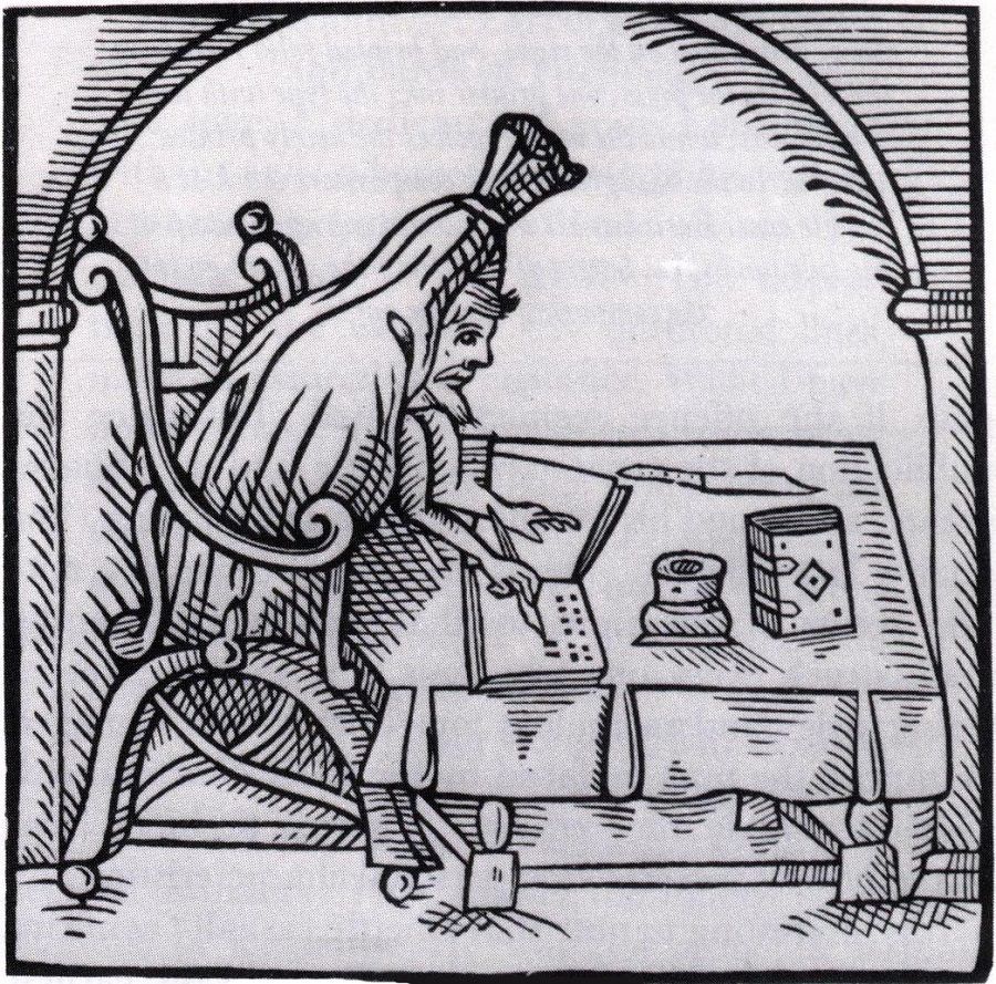 Robert Greene as pictured in the frontispiece to John Dickenson's Greene in Conceit (1598). (Wikimedia)