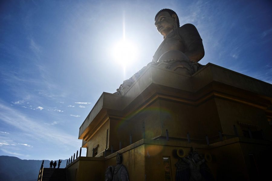 The Great Buddha Dordenma statue in Thimphu. (Lillian Suwanrumpha/AFP)