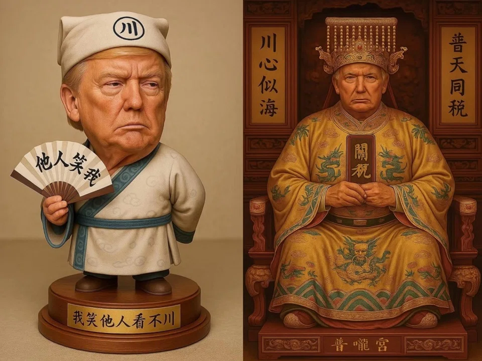 Chinese netizens are creating memes and satirical art to express their displeasure with Trump. (Internet)