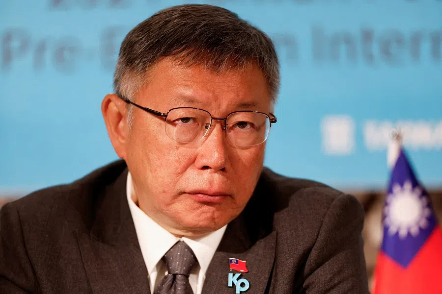 Ko Wen-je of the Taiwan People’s Party (TPP), attends a press conference in Taipei, Taiwan, on 12 January 2024.