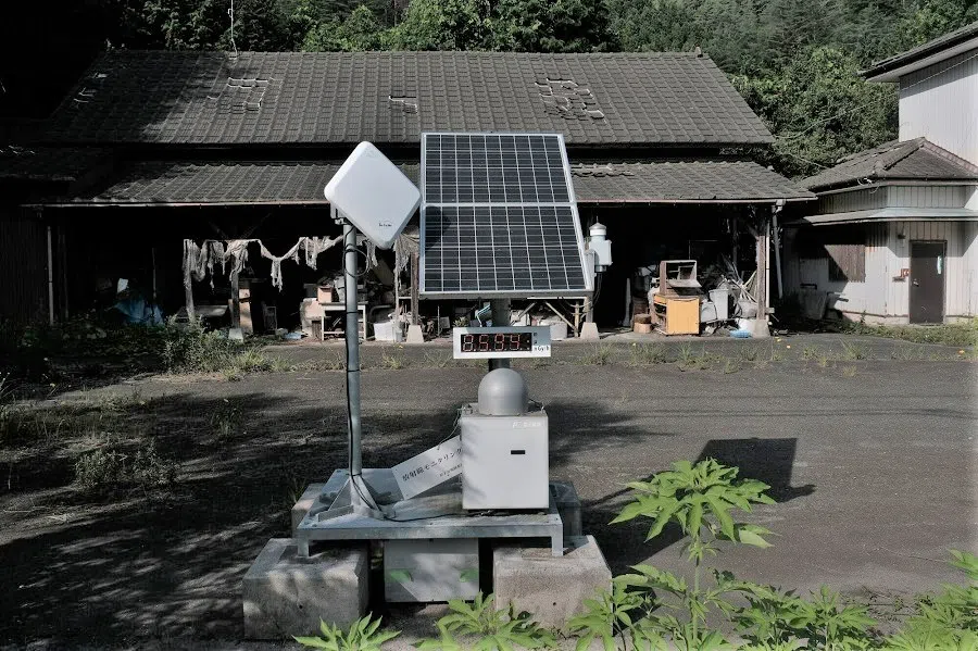 A monitoring post displays the radiation data at a former evacuation zone in Katsurao, Fukushima Prefecture, Japan, on 3 July 2023. (Soichiro Koriyama/Bloomberg)